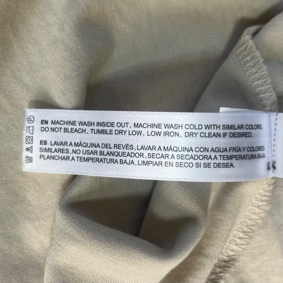 Denim & Flower Textured Crew Neck Tshirt Mens Medium Beige New - Picture 10 of 13